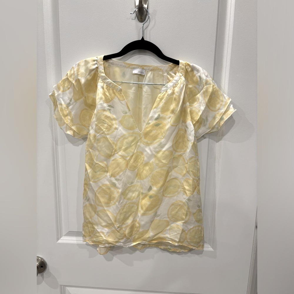 Ecru Size M Lemon Blouse